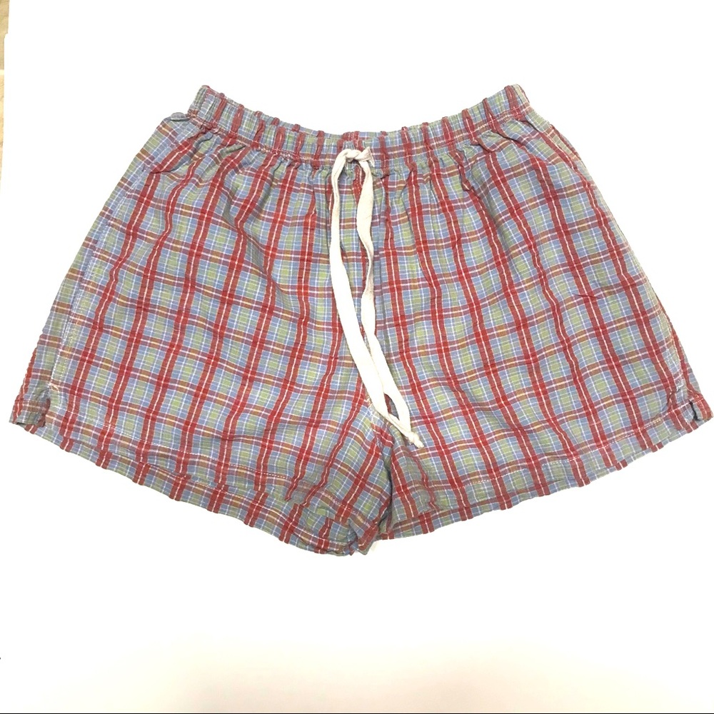 Cute Blue, Red & Cream Plaid Sleep  Shorts